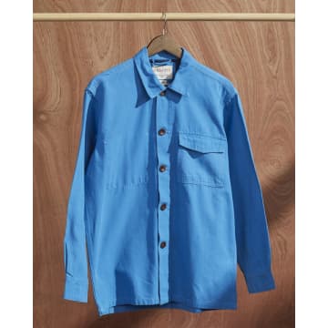 Uskees Men's Organic Buttoned Workshirt In Blue