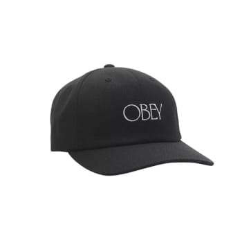 Obey Bold Hedges 6 Panel Strapback Cap In Black