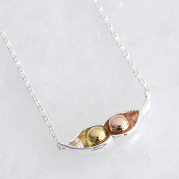 Lisa Angel Silver Two Peas In A Pod Necklace In Metallic