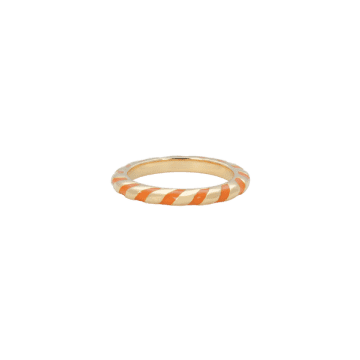 Anna + Nina | Gold Plated Orange Twirl Ring