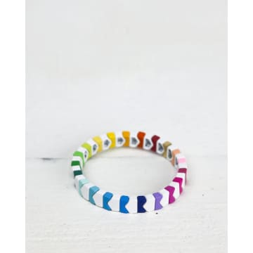 The Aloft Shop Rainbow And White Tile Bracelet