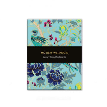Matthew Williamson Magnolia Peacock Notecards In Blue