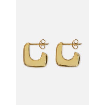 El Puente Chunky Square Hoops // Gold