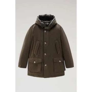 Shop Woolrich Arctic Parka In Ramar With Protective Hood Dark Green