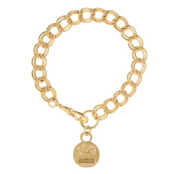 Mikaela Lyons Double Curb Chain Lioness Bracelet In Gold