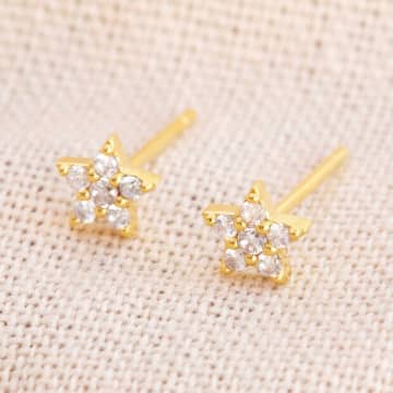 Lisa Angel Gold Crystal Star Stud Earrings