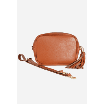 Msh Tan Italian Leather Camera Bag In Neutrals