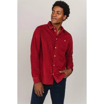 Knowledge Cotton Apparel 90512 Corduroy Custom Fit Shirt-gots/vegan 1364 Rhubarb