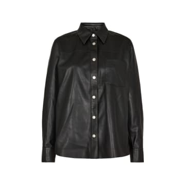 Levete Room Globa 23 Leather Shirt In Black