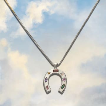 Junk Jewels Kaleidoscope Lucky Charm Necklace In Silver In Metallic