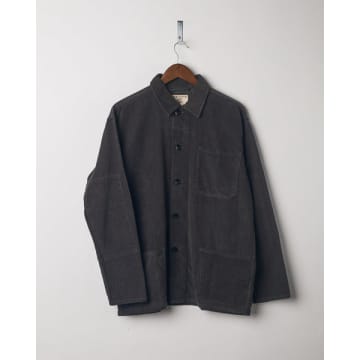 Uskees Men's Organic Buttoned Cord Overshirt In Black