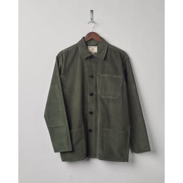 Uskees Men's Organic Buttoned Cord Overshirt In Green