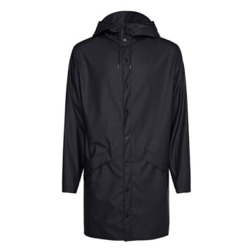 Rains 12020 Long Jacket In Black In 01 Black