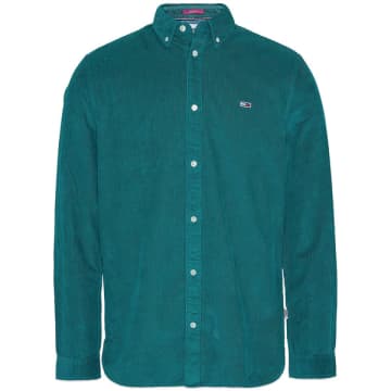 Tommy Hilfiger Tommy Jeans Solid Cord Shirt In Green