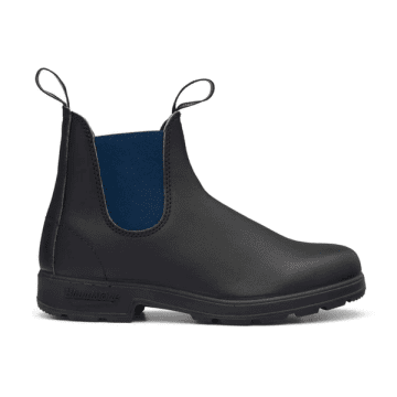 BLUNDSTONE 1917 BLACK LEATHER WITH BLUE ELASTIC
