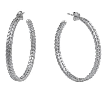 Cara Tonkin Demeter Large Hoop Earrings Silver In Metallic