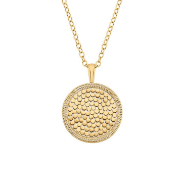 Anna Beck Engrave Medallion Necklace Gold