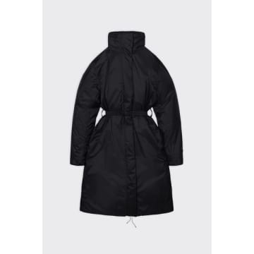 Rains Padded Mid-length Coat In Black