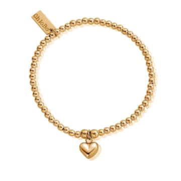 Chlobo Cute Charm Puffed Heart Bracelet In Gold