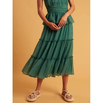Idano Lee Tiered Skirt In Green