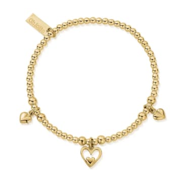 Chlobo Triple Heart Bracelet In Gold