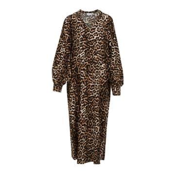 Coster Copenhagen Ls Leopard Maxi Dress In Animal Print