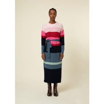 Frnch Long Sleeve Knitted Belted Dress