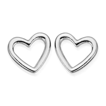 Chlobo Open Heart Stud Earrings In Metallic