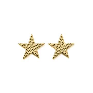 Chlobo Sparkle Star Stud Earrings In Gold
