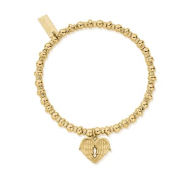 Attic Womenswear Chlobo Didi Sparkle Heavenly Heart Bracelet In Gold