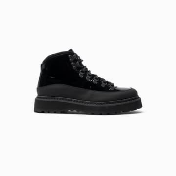 Monofoo Hiking Boot Core Cap Patent Leather In Black