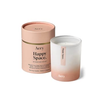 Aery Rose Geranium And Amber Happy Space Scented Candle In Pink