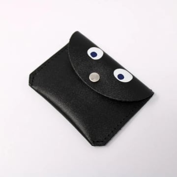Ark Colour Design Black Googly Pocket Purse