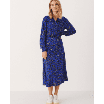 Part Two Viona Blue Leopard Dress