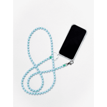 Inaseifart Phone Necklace Phone Necklace Blue With Green Thread In Pink