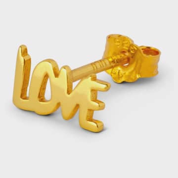 Lulu Copenhagen Word Love Earring In Gold