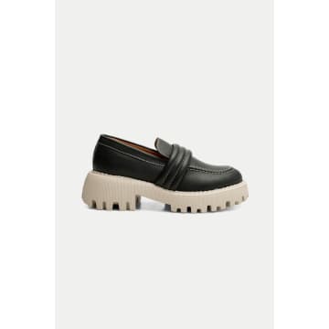 Shoe The Bear Black Contrast Posey Loafer