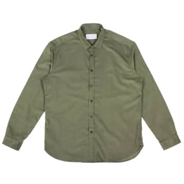 Merchant Menswear Mercante Babycord Shirt Saggio Green