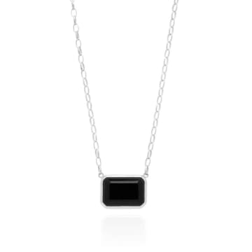 Anna Beck Large Rectangle Necklace Black Onyx