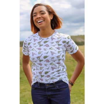 Run And Fly Unisex T-shirt Dinosaurs On White