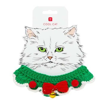 Talking Tables Christmas Crochet Cat Collar