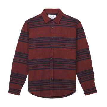 Portuguese Flannel Labrosa Raw Cotton Shirt In Burgundy