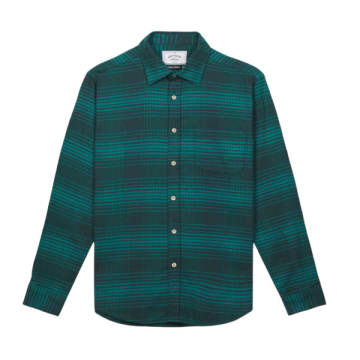 Portuguese Flannel Paralele Flannel Shirt In Green