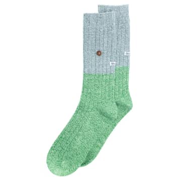 Alfredo Gonzales Grey And Green Two -color Wool Socks