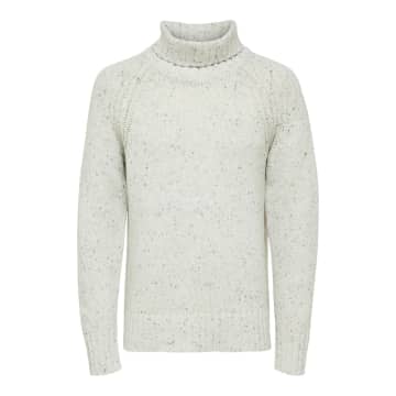 Selected Homme Ecru Speckled Rolled Collar