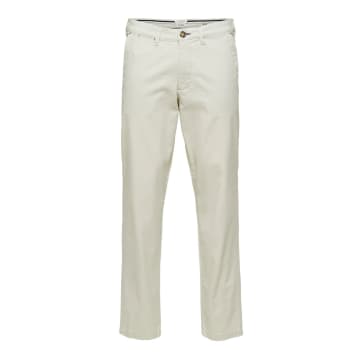 Selected Homme Cream Adjusted Chino Pants In Neutrals