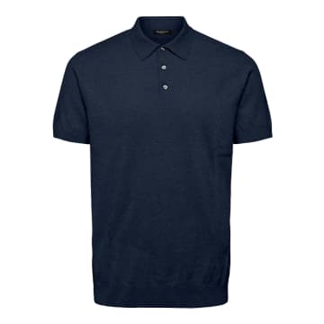 Selected Homme Navy Blue Sweater Polo Shirt