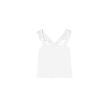 Grace & Mila White Top With Ruffles