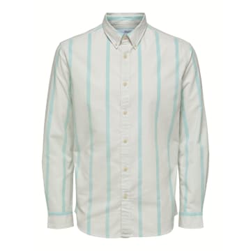 Selected Homme White Striped Shirt And Mint