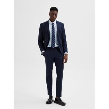 Selected Homme Navy Blue Suit Pants